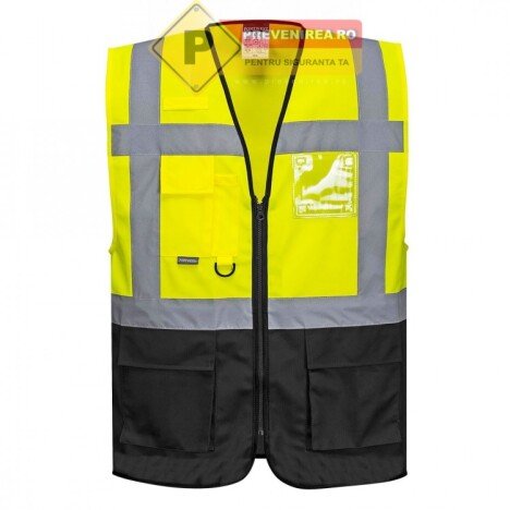 Veste reflectorizante negru cu verde